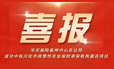 华农保险江苏分公司中标兴化市政策性农业保险承保机构遴选项目